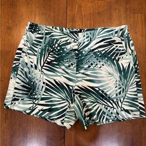 White House Black Market Green Leaf Print Women's Shorts
